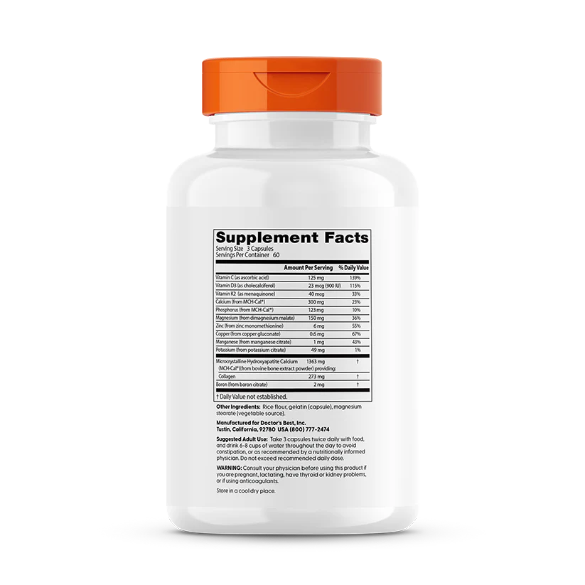 Doctor's Best Calcium Bone Maker Complex with MCHCal and VitaMK7 Capsules 180
