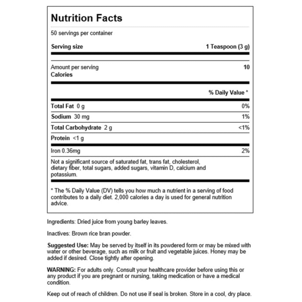 Swanson – Barley Grass Juice powder – 150g
