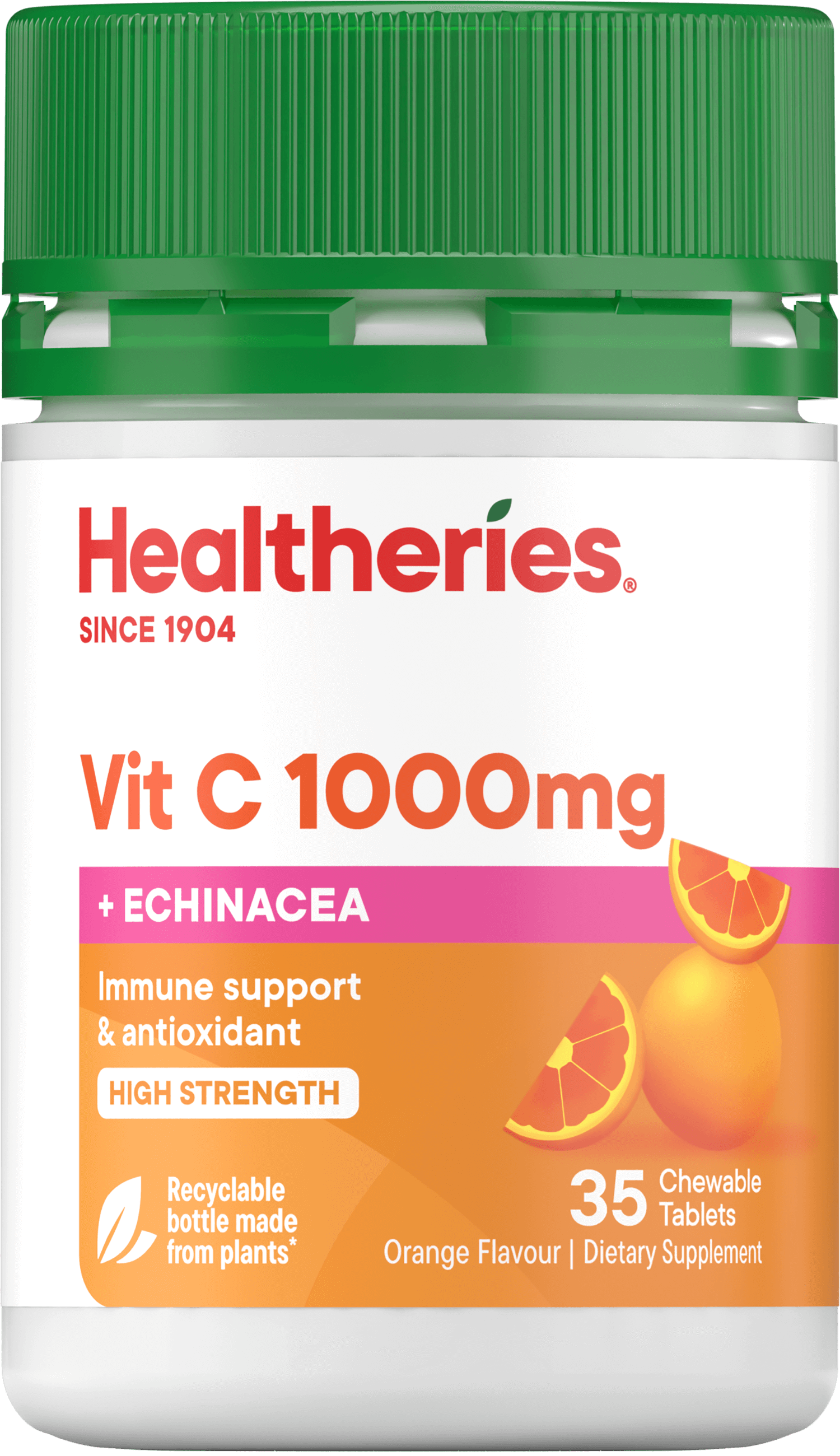 Healtheries Vit C 1000mg Plus Echinacea Chewable Tablets Orange