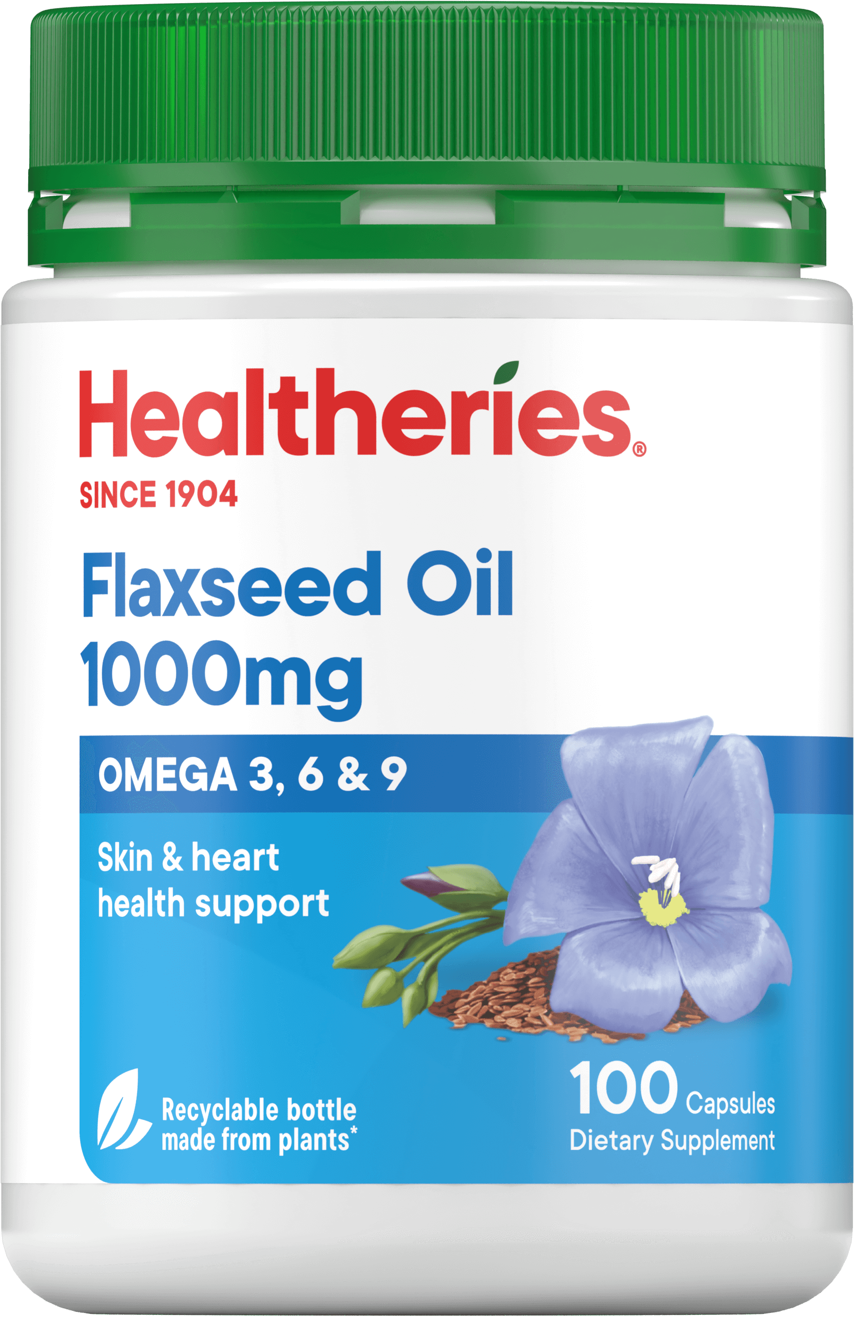Healtheries Flaxseed Oil 1000mg, 100 caps