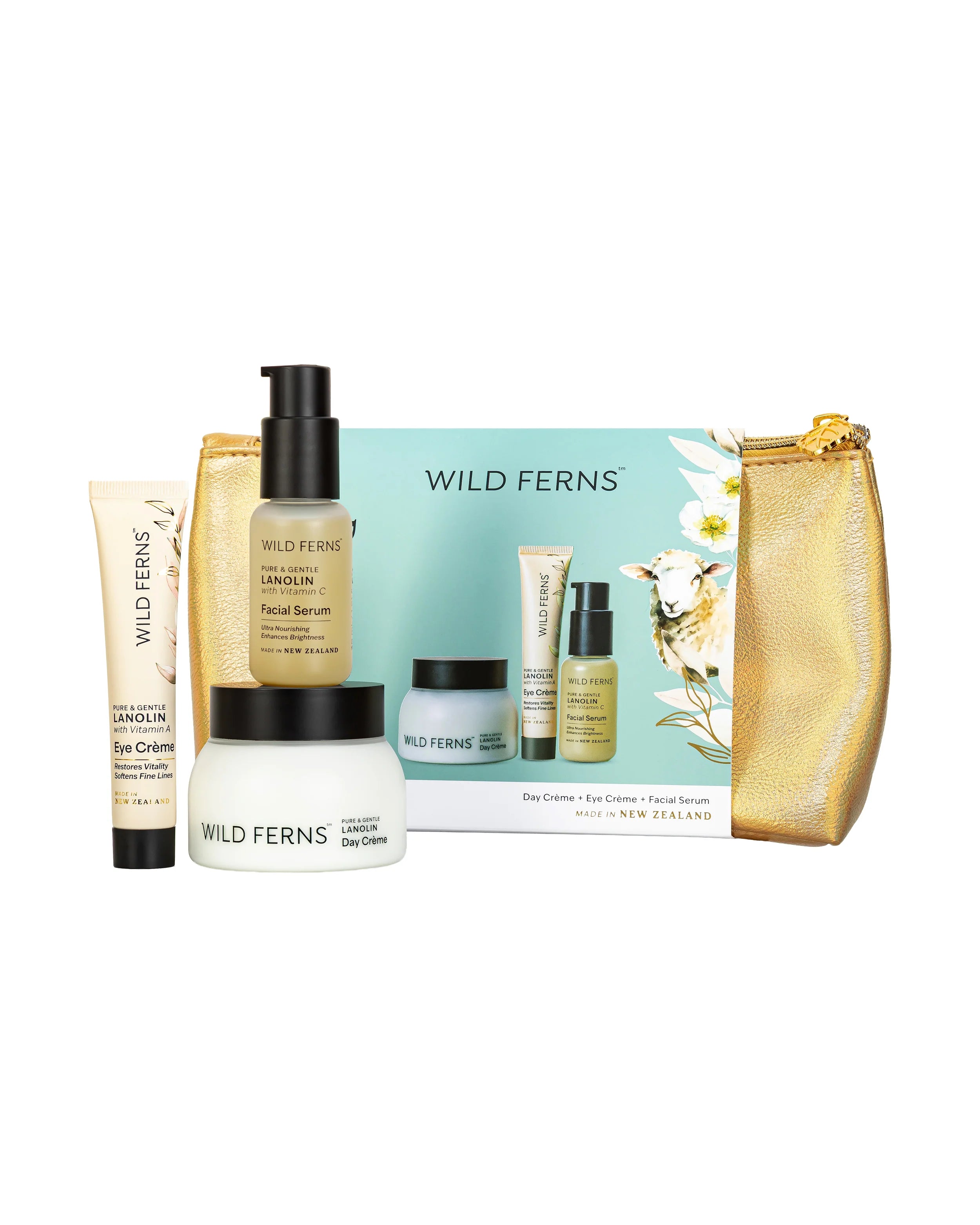Wild Ferns Lanolin Daily Renewal Cosmetic Bag Gift Set