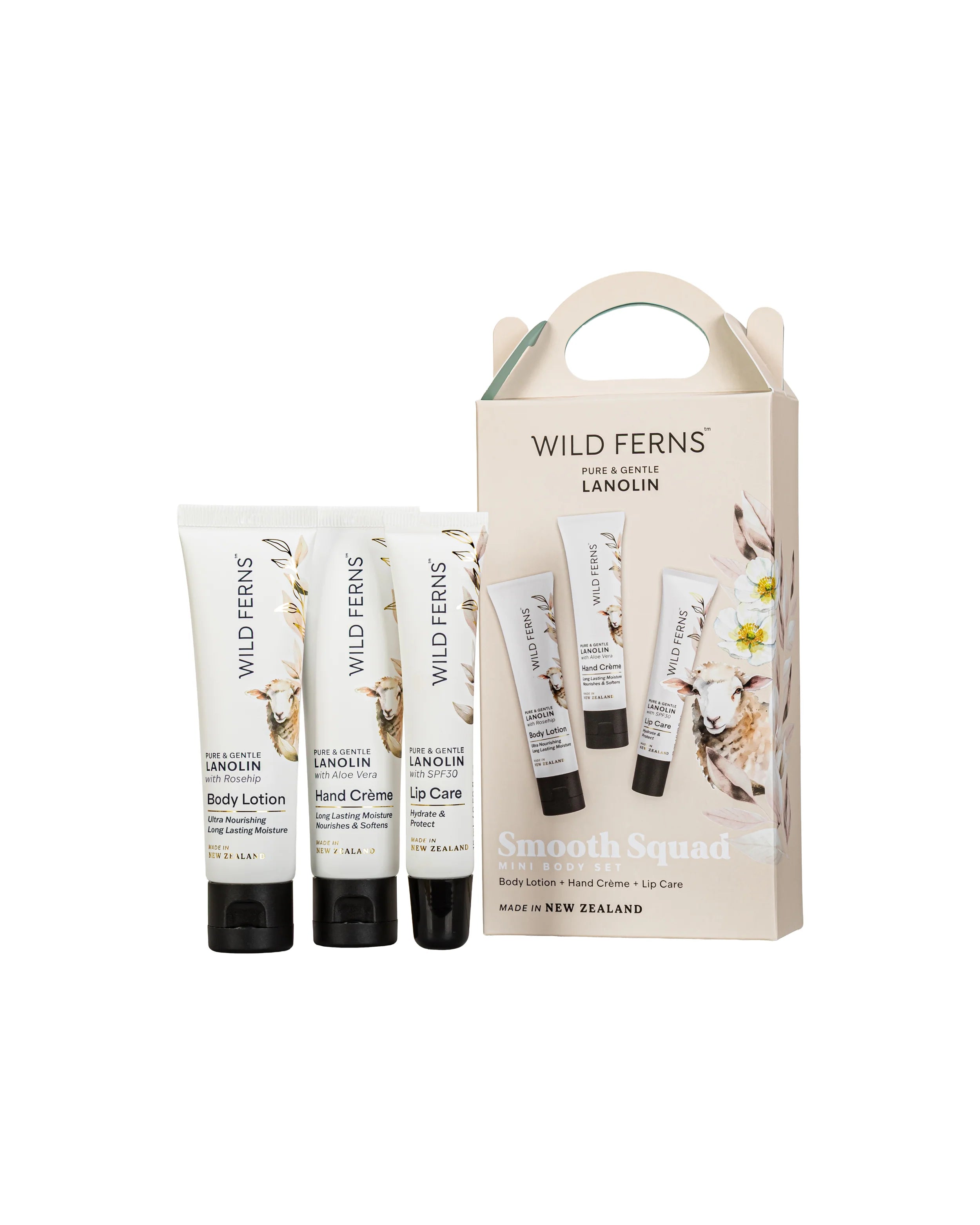 Wild Ferns Lanolin Smooth Squad Mini Body Set