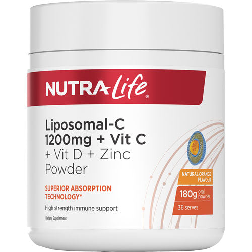 Nutralife Liposomal-C 1200mg + Vit C+Vit D+Zinc Powder 180g