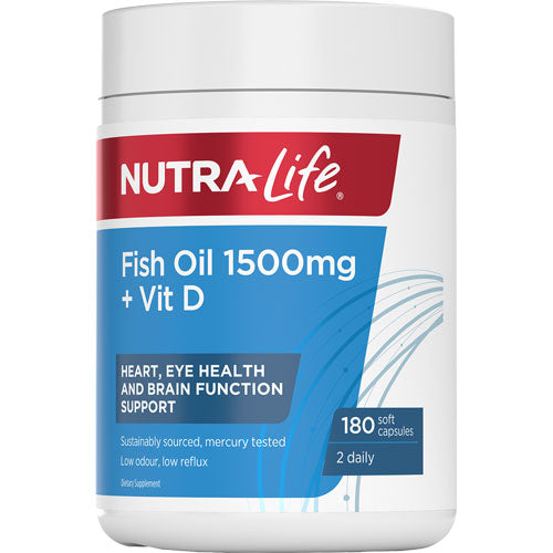 Nutralife Fish Oil 1500mg + Vitamin D 180