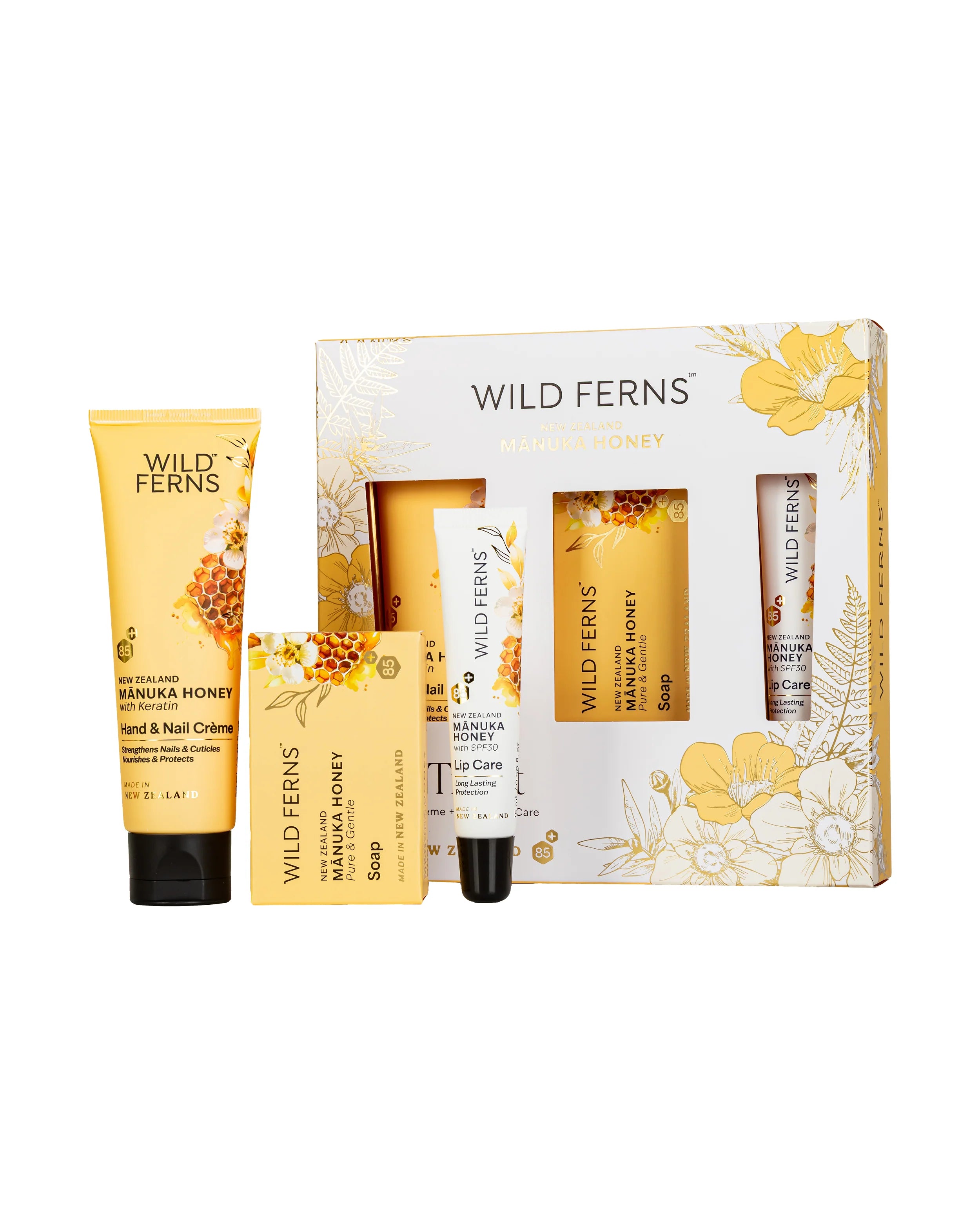 Wild Ferns Mānuka Honey Trio Treat Gift Box