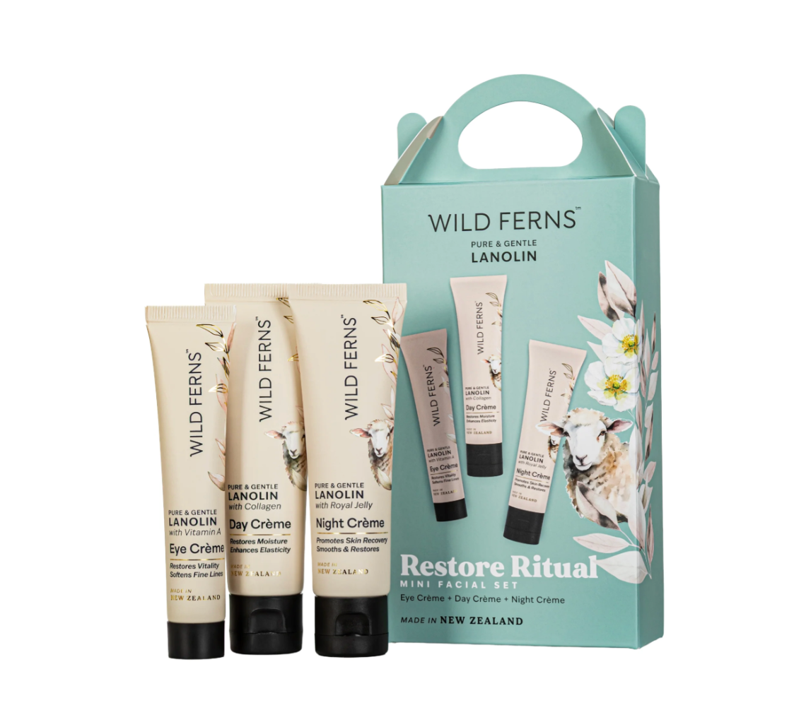 Wild Ferns Lanolin Restore Ritual Mini Facial Set