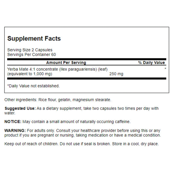 Swanson – Yerba Mate 125mg 120C