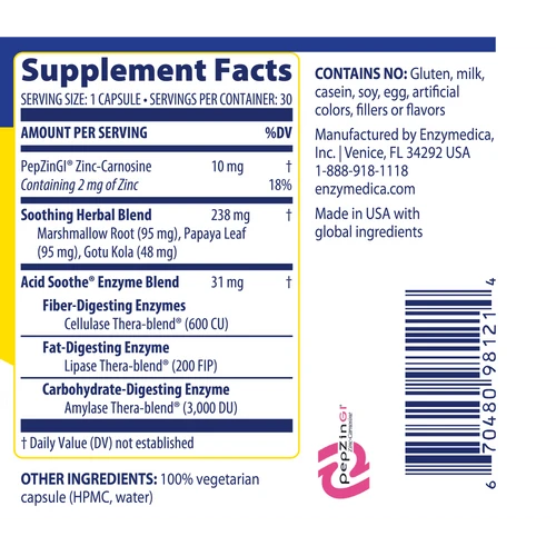 Enzymedica Acid Soothe Chewable Tablets 30