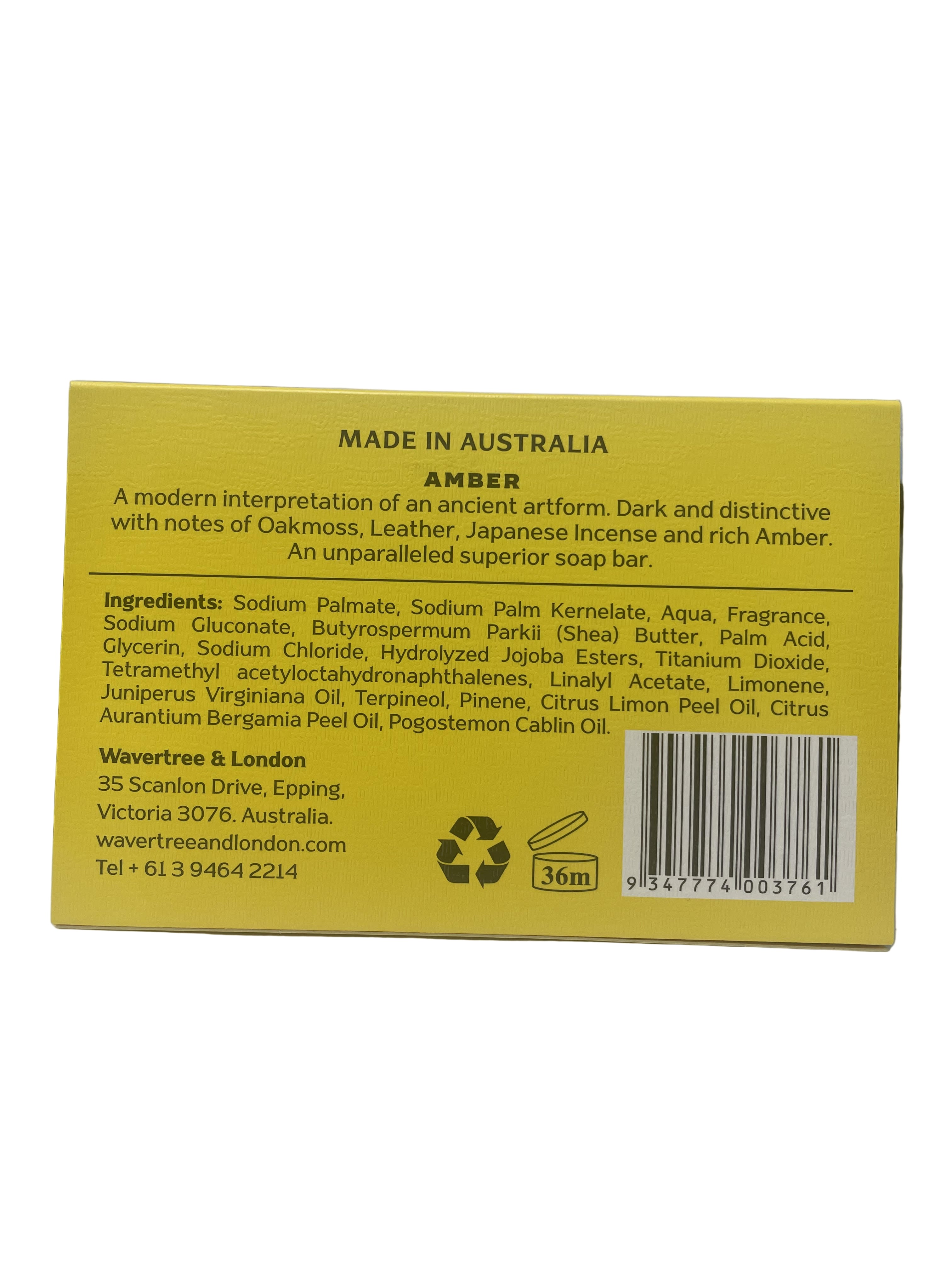 Wavertree & London Mr London Amber Scented Soap Bar for Men - 10oz/280g