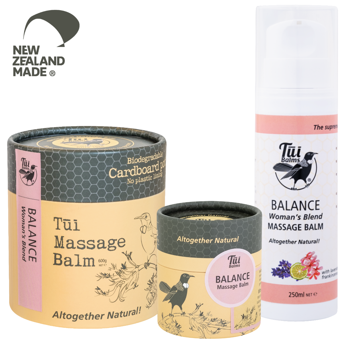 Tui Balms Balance Woman's Blend Massage & Body Balm Pump 250ml