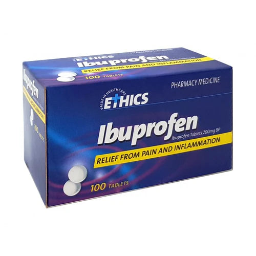 Ethics Ibuprofen 200mg Tablets 100 (Generic of Nurofen)