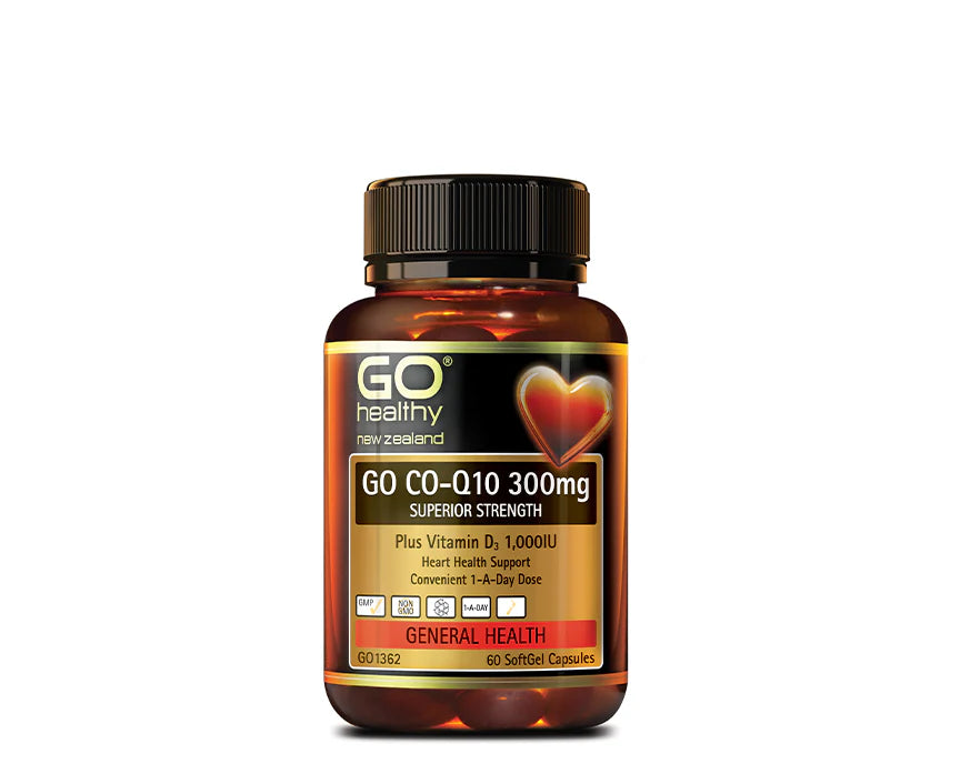 Go Healthy Go Co-Q10 + Vitamin D3  300mg Capsules 60