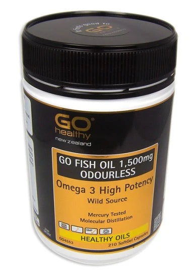 Go Fish Oil 1500mg Odourless Sofgels 210