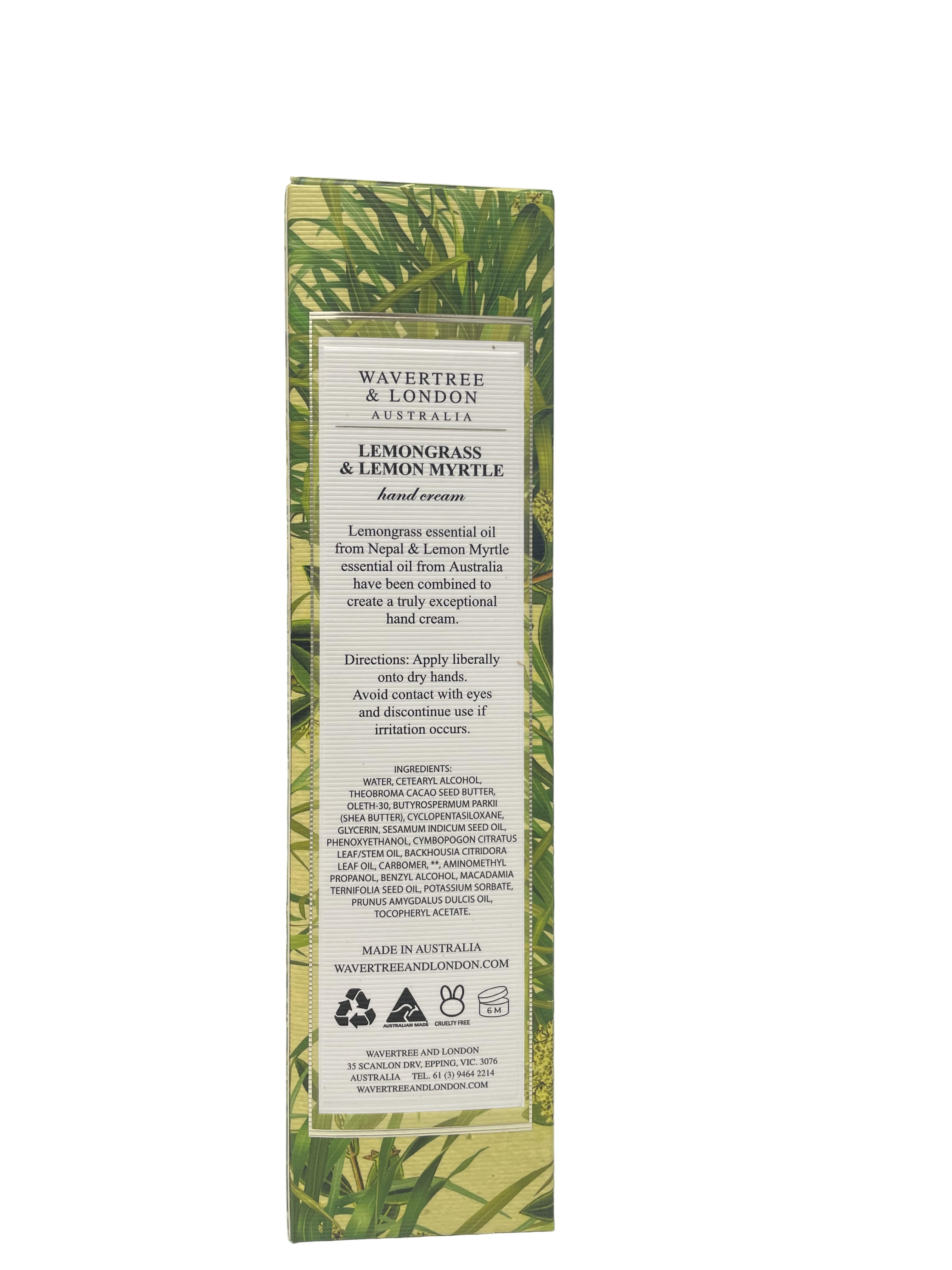 Wavertree & London Lemongrass & Lemon Myrtle Hand Creme 100ml