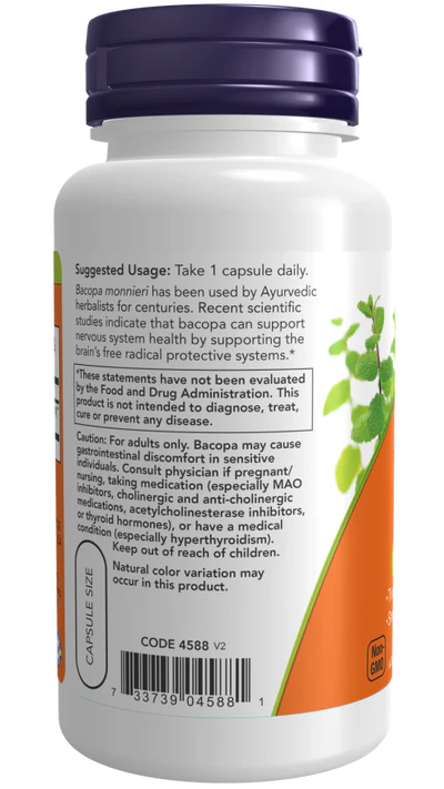 Now Bacopa Extract 450 mg Veg Capsules 90