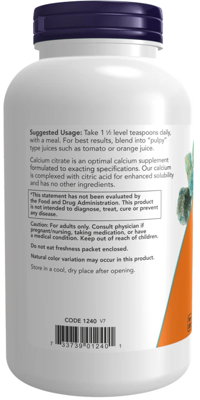 Now Calcium Citrate, Pure 227 g Powder