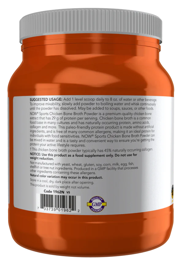 Now Chicken Bone Broth Powder 544 gm