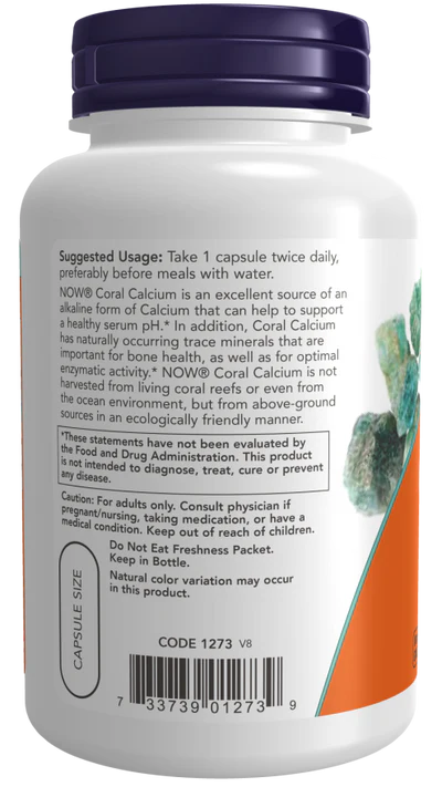 Now Coral Calcium 1000 mg Veg Capsules 100