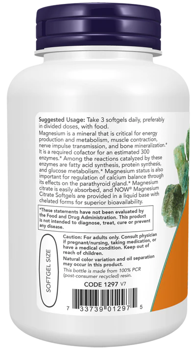 Now Magnesium Citrate Softgels 90