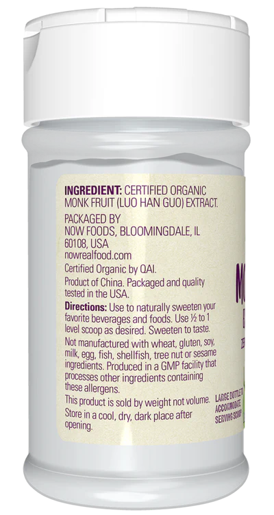 Now Monk Fruit Extract Organic Powder 0.7 oz / 19.85 g