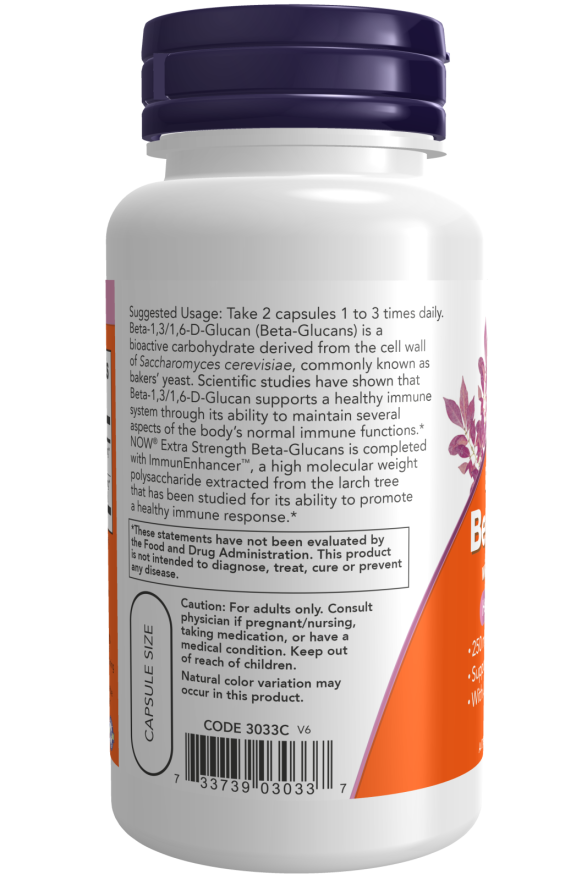 Now Beta-Glucans with ImmunEnhancer™, Extra Strength Veg Capsules 60