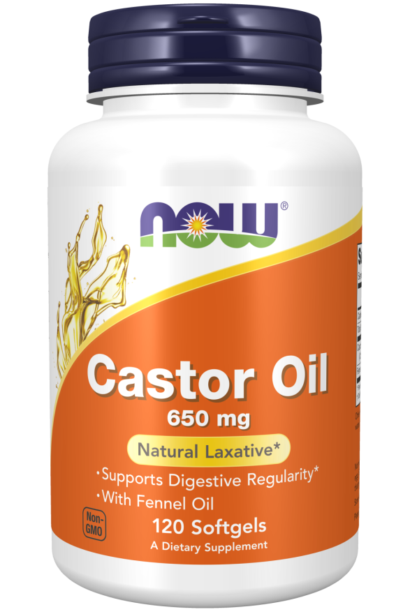 Now Castor Oil 650mg 120 softgels