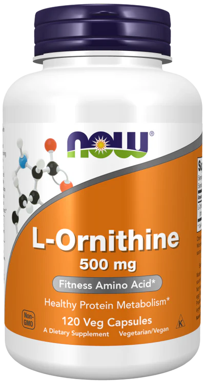 Now L-Ornithine 500 mg Veg Capsules 120