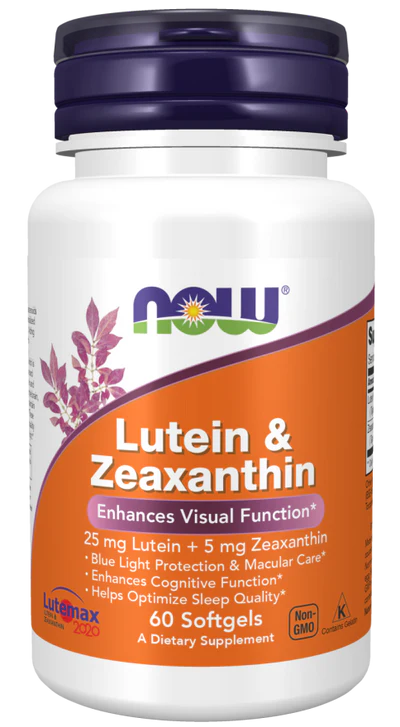Now Lutein 25 mg & Zeaxanthin 5 mg Softgels 60