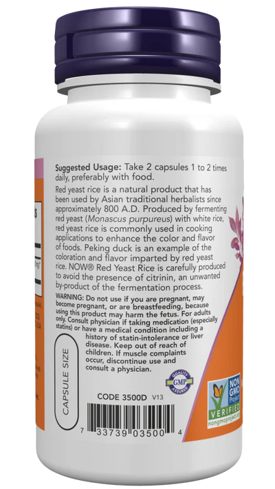 Now Red Yeast Rice 600 mg Veg Capsules 120