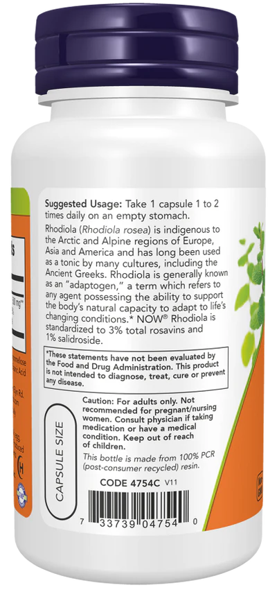 Now Rhodiola 500 mg Veg Capsules 60