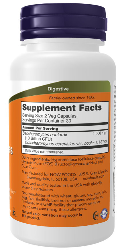 Now Foods Saccharomyces Boulardii VCaps 60