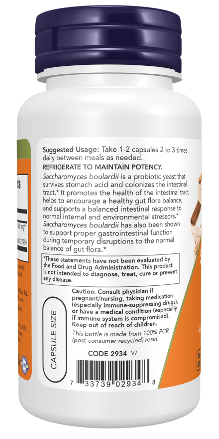 Now Foods Saccharomyces Boulardii VCaps 60