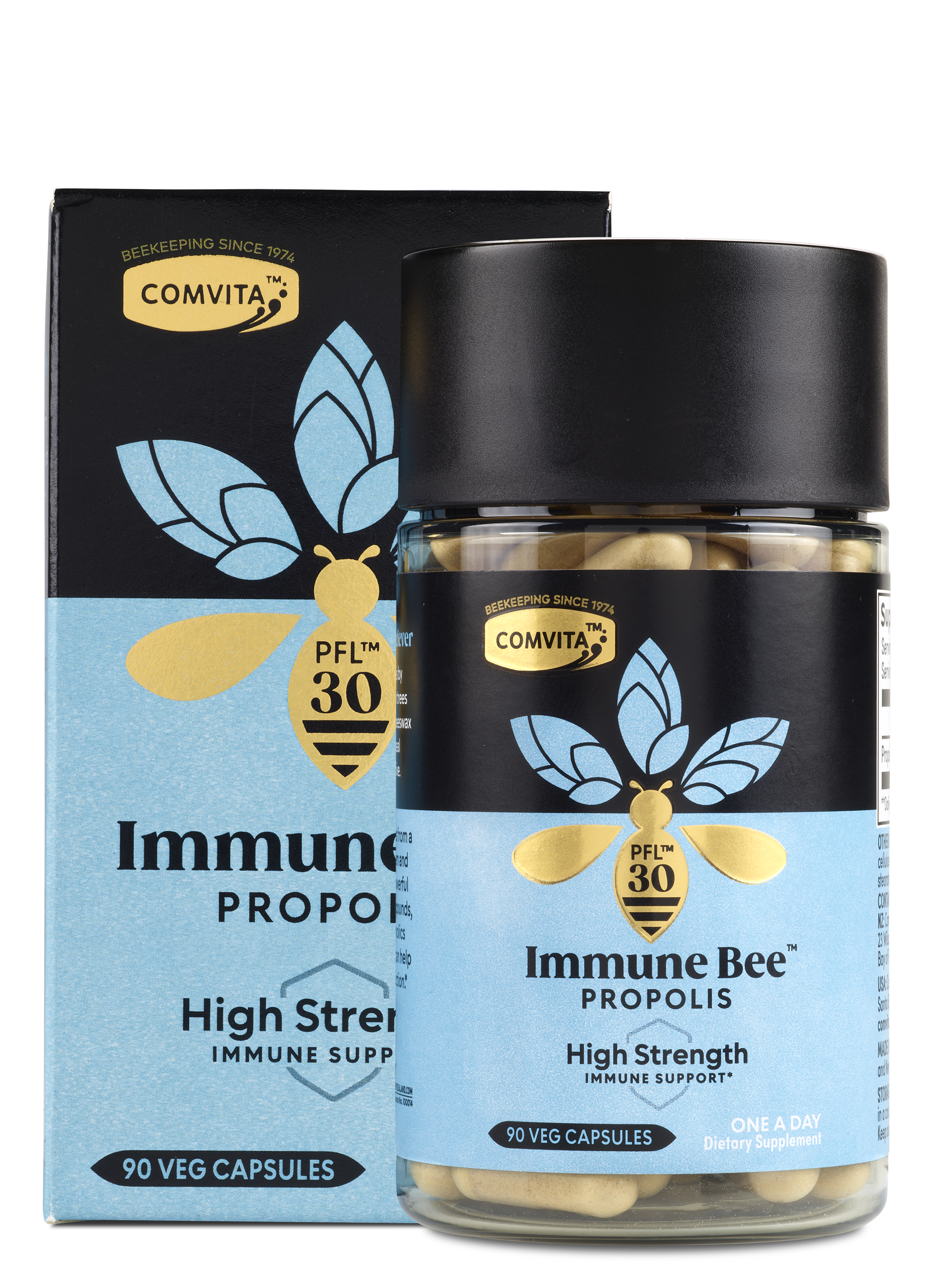 Comvita Immune Bee™ Propolis High Strength 1-A-Day PFL30 Veg Capsules 30