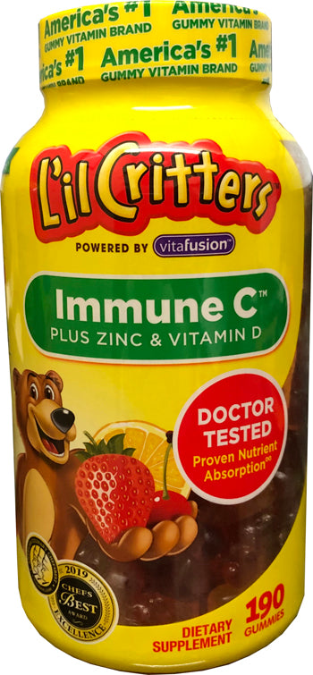 L'il Critters Immune C plus Zinc & Vitamin D, 190 Gummy Bears