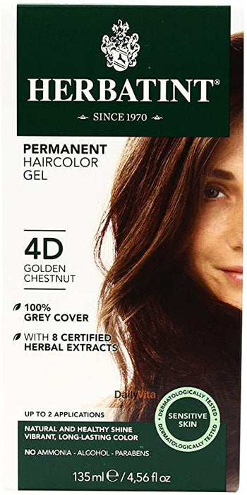 Herbatint Permanent Herbal Haircolour Gel - Golden Chestnut 4D