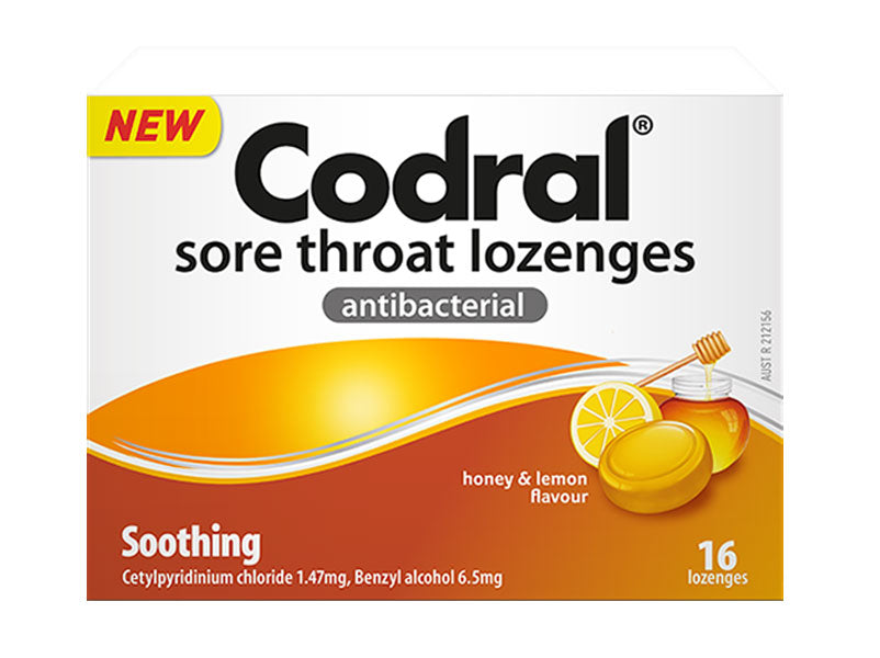 Codral Sore Throat Loz Honey & Lemon 16