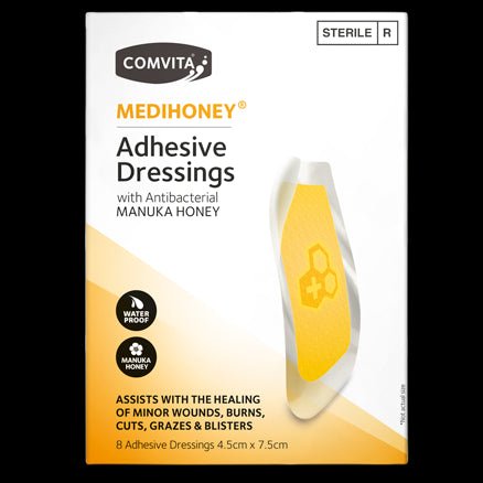Medihoney® Adhesive Dressings, 4.5CM X 7.5CM, 8s