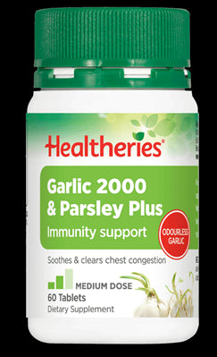 Healtheries Garlic 2000 & Parsley Plus Tablets, 60 tabs