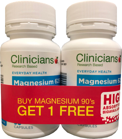 Clinicians Magnesium 625 Capsules (1 plus 1 free)