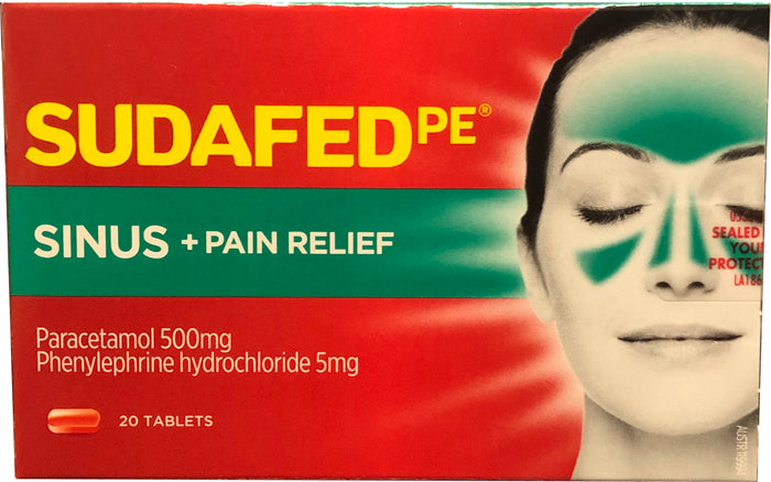 Sudafed PE Sinus + Pain Relief Tablets 20