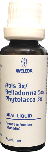 Weleda Apis 3x/Belladonna 5x/ Phytolacca 3x 30ml