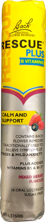 Bach Rescue Plus B Vitamins Calm and Support Mixed Berry Flavour 10s