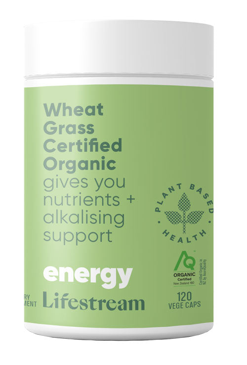 Lifestream Wheat Grass Certified Organic 120 Vege Capsules