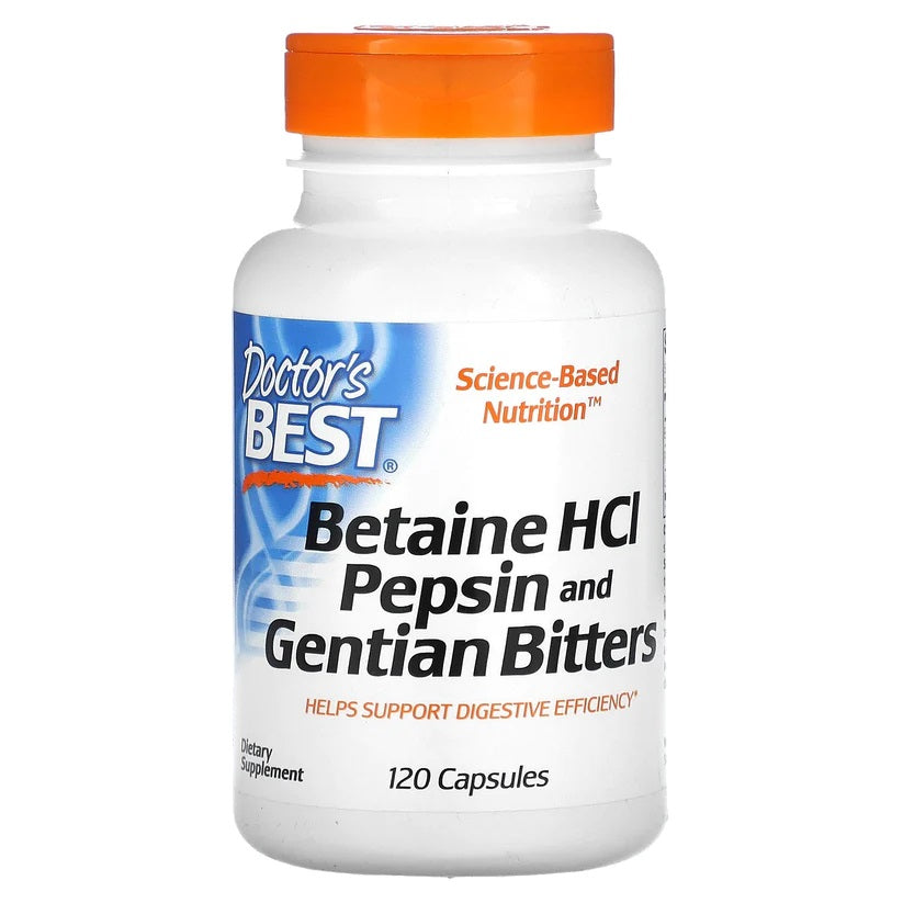 Doctor's best betaine HCl Pepsin and Gentian Bitters Vegecaps 120