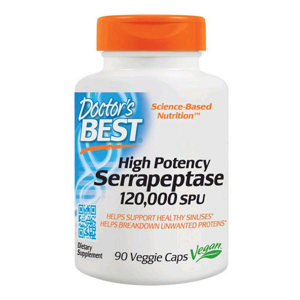 Doctor's Best High Potency Serrapeptase 120,000 SPU Veggie Caps 90