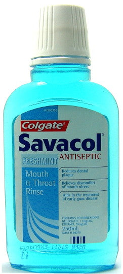 Savacol Antiseptic Mouth & Throat Rinse Freshmint 250ml