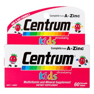 Centrum For Kids STRAWBERRY Chewable Tablets 60