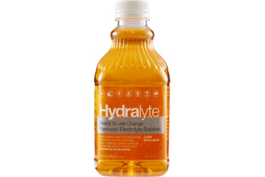 Hydralyte Ready to use Orange Flavoured Electrolyte Solution 1 Litre