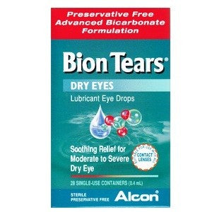 Bion Tears Lubricant Eye Drops 28 Single-Use Containers