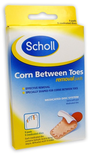 Scholl corn between deals toes removal pads